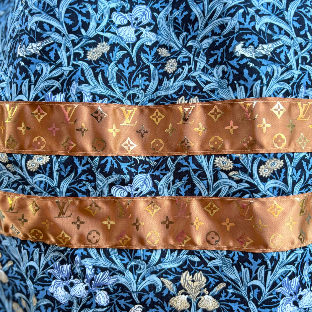 ~Midnight Bloom with Gold LV Collection~ Round Dance Style Ribbon Skirt with Functioning Pockets