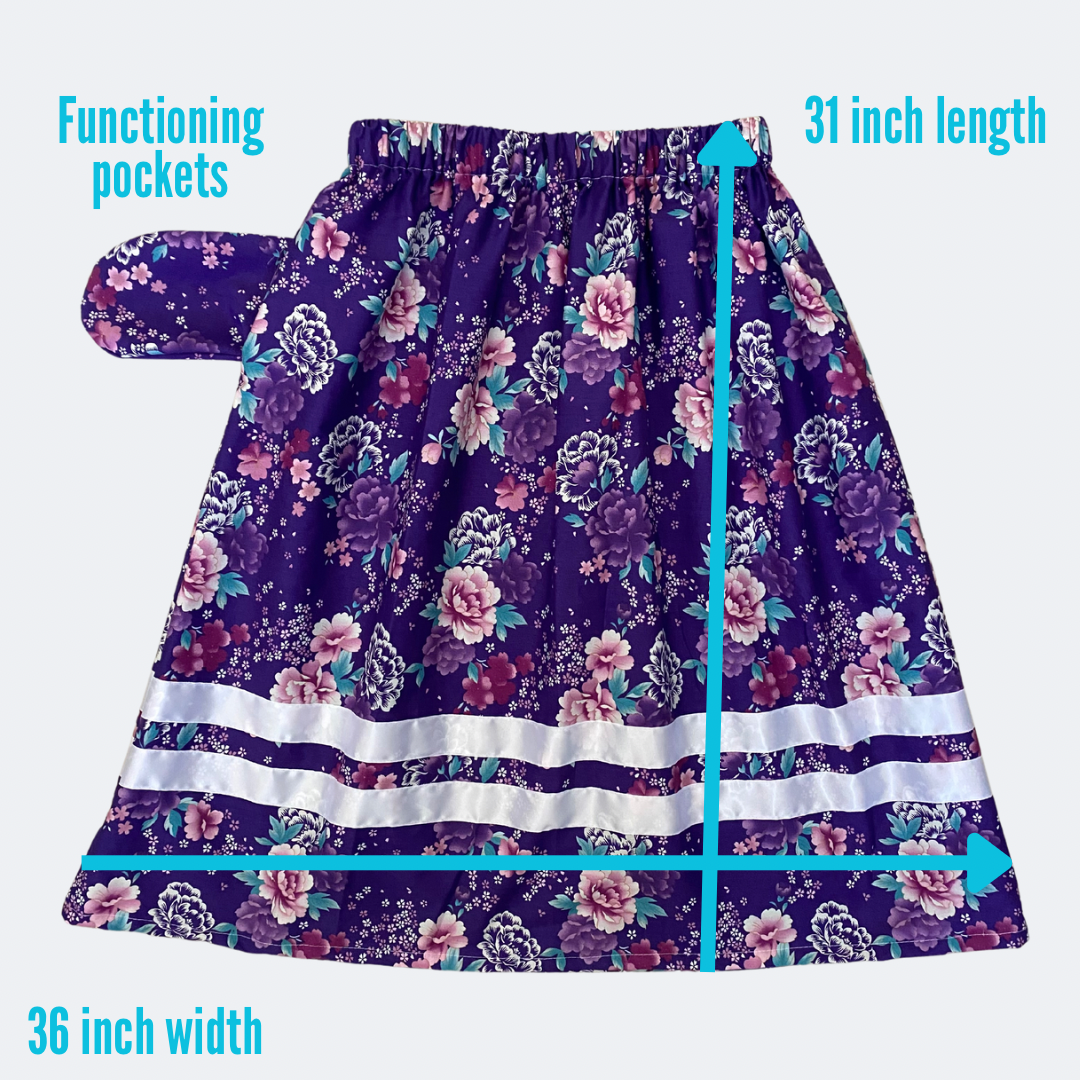 ~Wisdom & Wealth Collection~ Round Dance Style Ribbon Skirt with Functioning Pockets