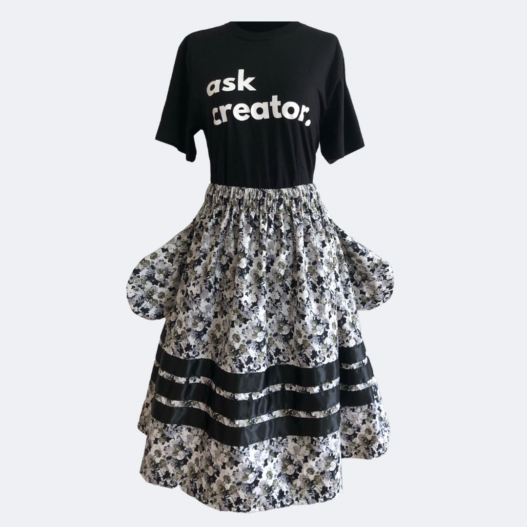 Modern Contemporary Ribbon Skirt with FUNCTIONING POCKETS Elegant