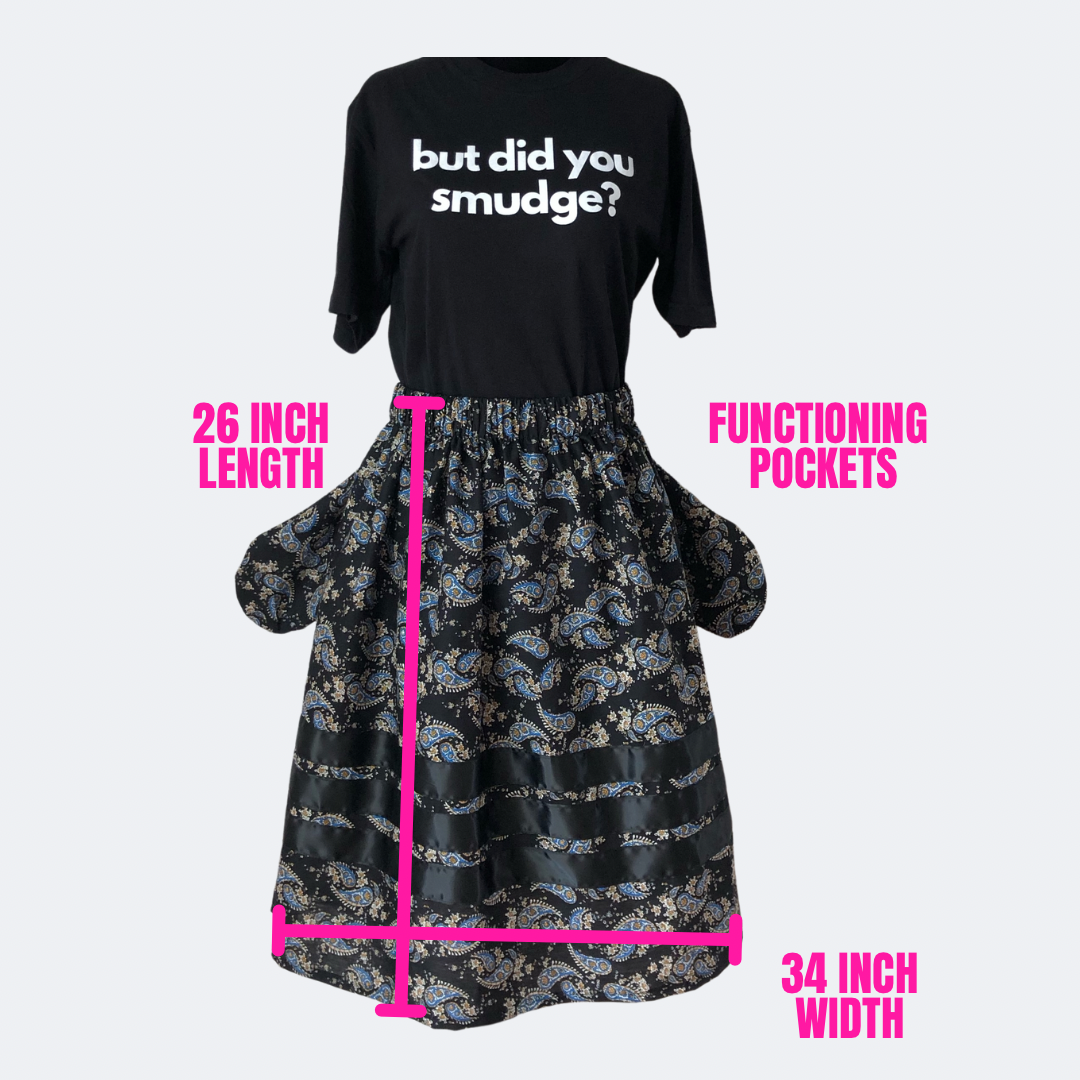 Modern Contemporary Ribbon Skirt with FUNCTIONING POCKETS