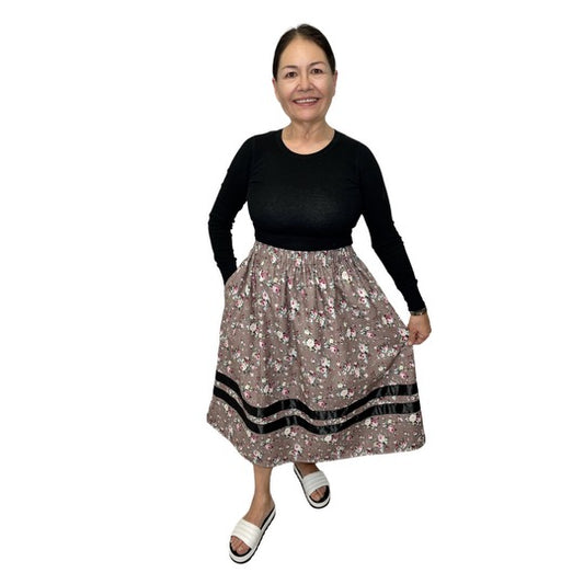 ~Grounded to our Mother Earth Collection~ Round Dance Style Ribbon Skirt with Functioning Pockets