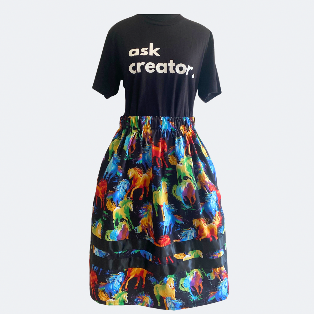 ~The Warrior Horse Collection~ Modern Contemporary Ribbon Skirt With F ...