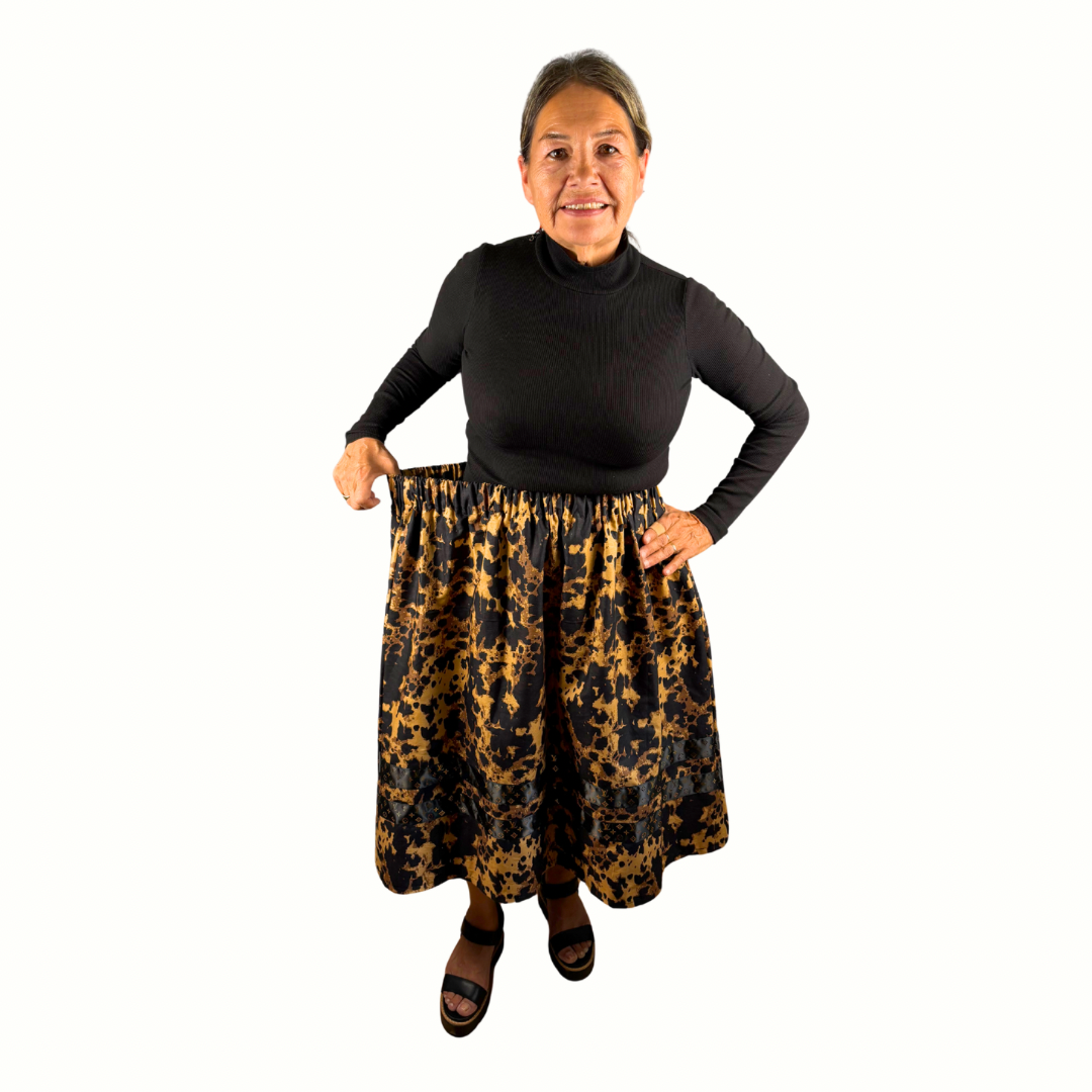 ~Golden Sky with LV Collection~ Round Dance Style Ribbon Skirt with Functioning Pockets