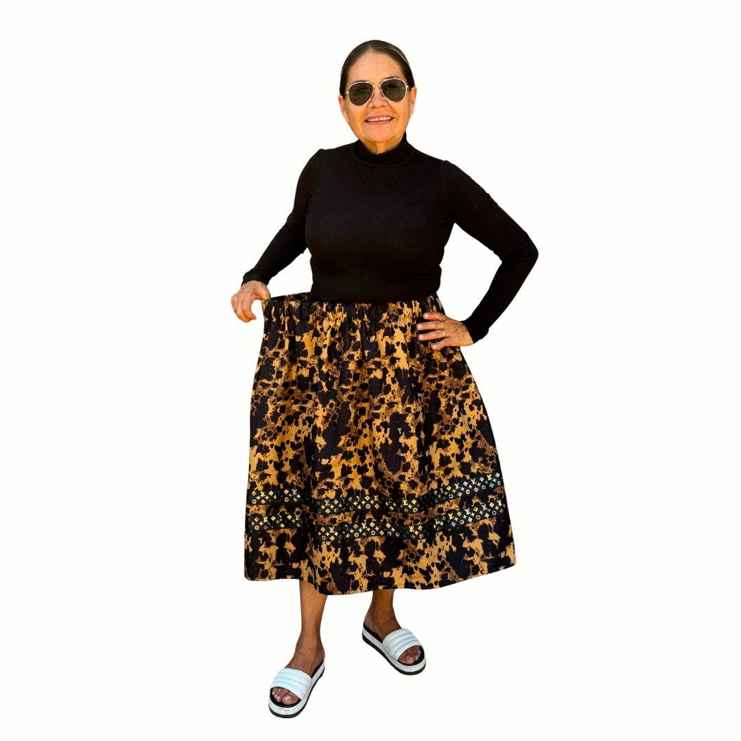 ~Golden Sky with LV Collection~ Round Dance Style Ribbon Skirt with Functioning Pockets
