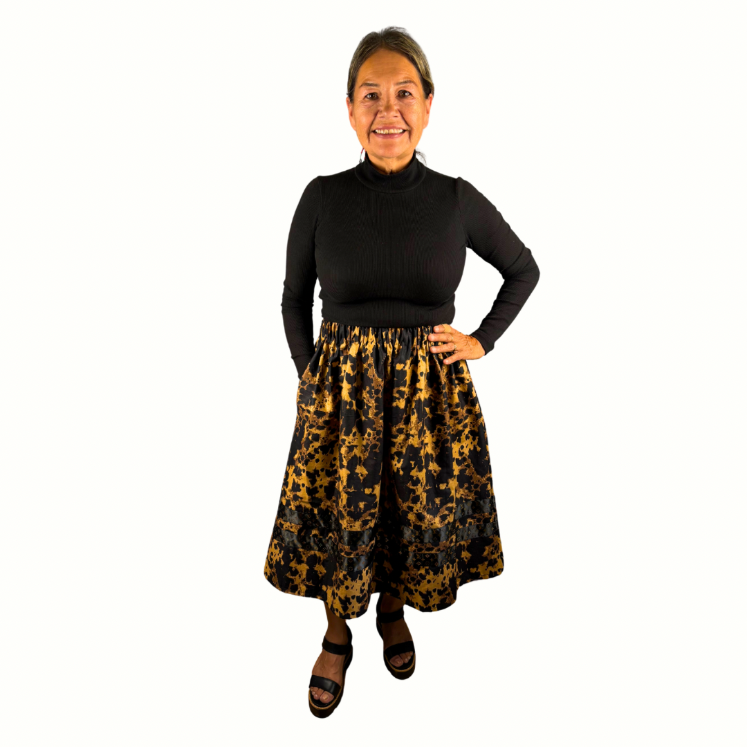 ~Golden Sky with LV Collection~ Round Dance Style Ribbon Skirt with Functioning Pockets