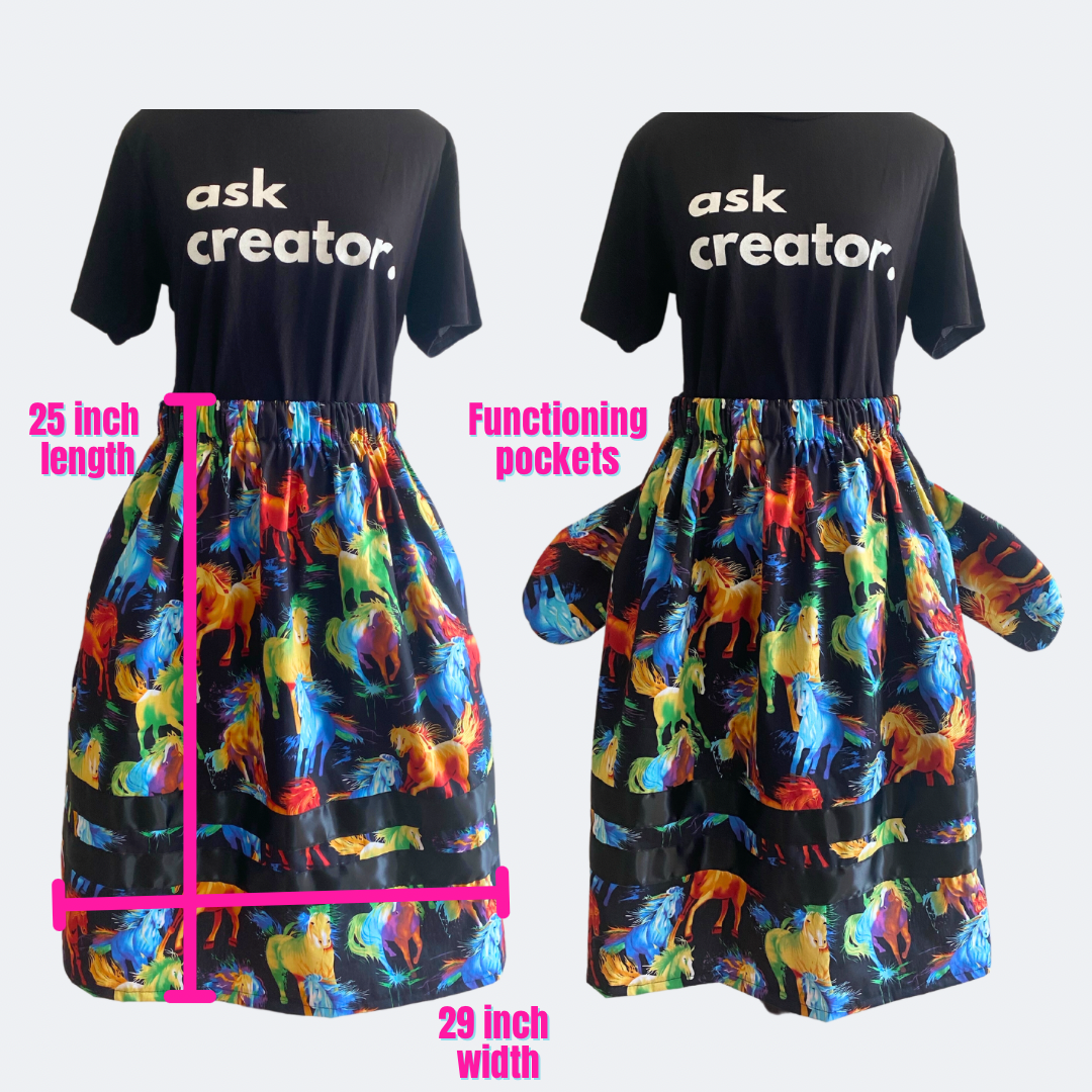 ~The Warrior Horse Collection~ Modern Contemporary Ribbon Skirt With FUNCTIONING Pockets