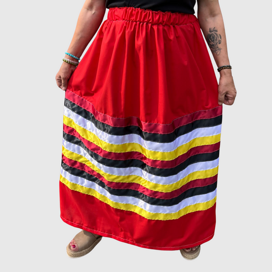 Red Medicine Wheel Ribbon Skirt